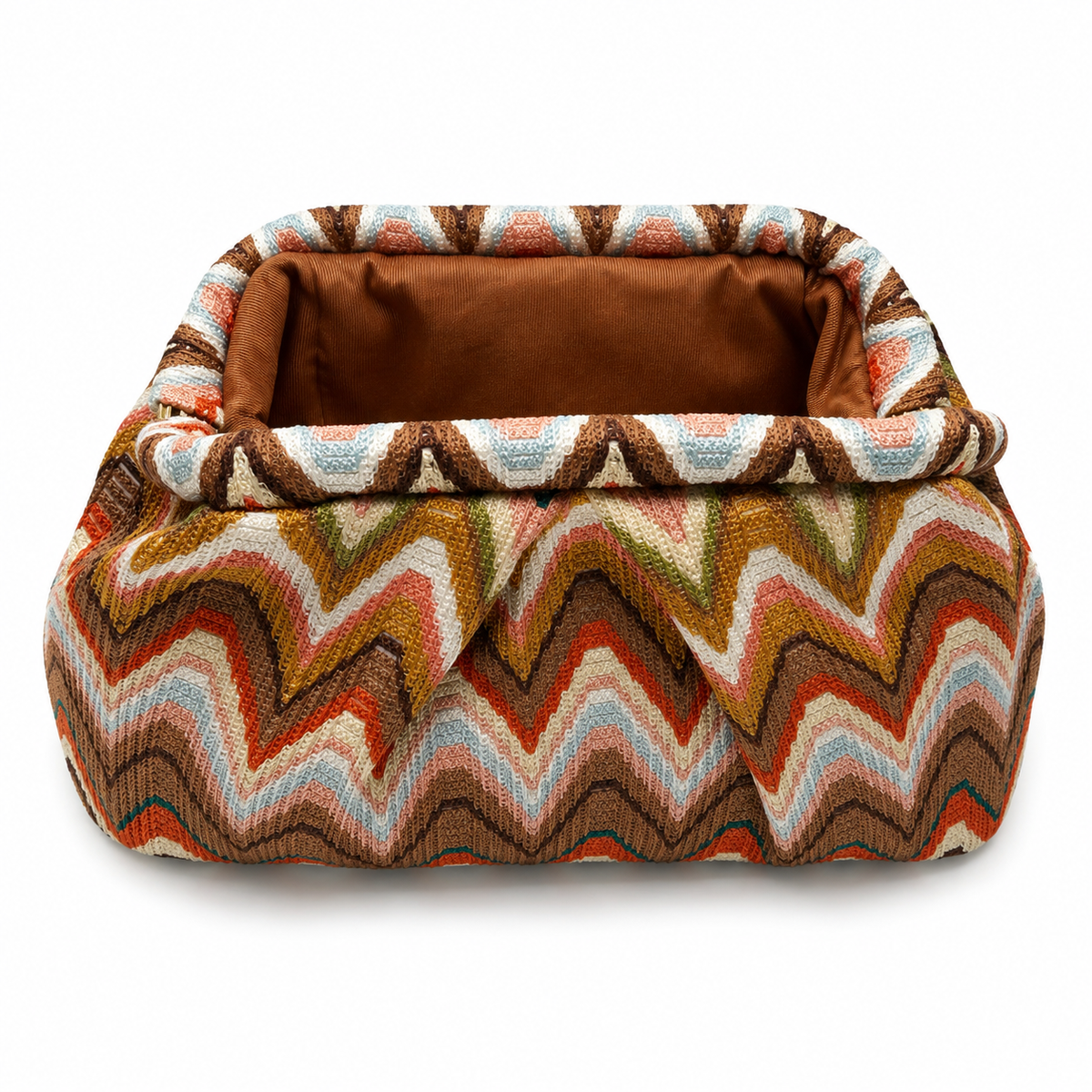 Zig-Zag Fabric Clutch Purse