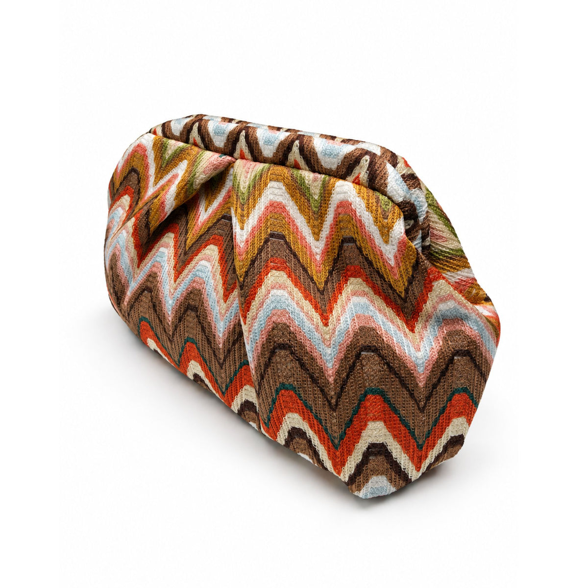 Zig-Zag Fabric Clutch Purse