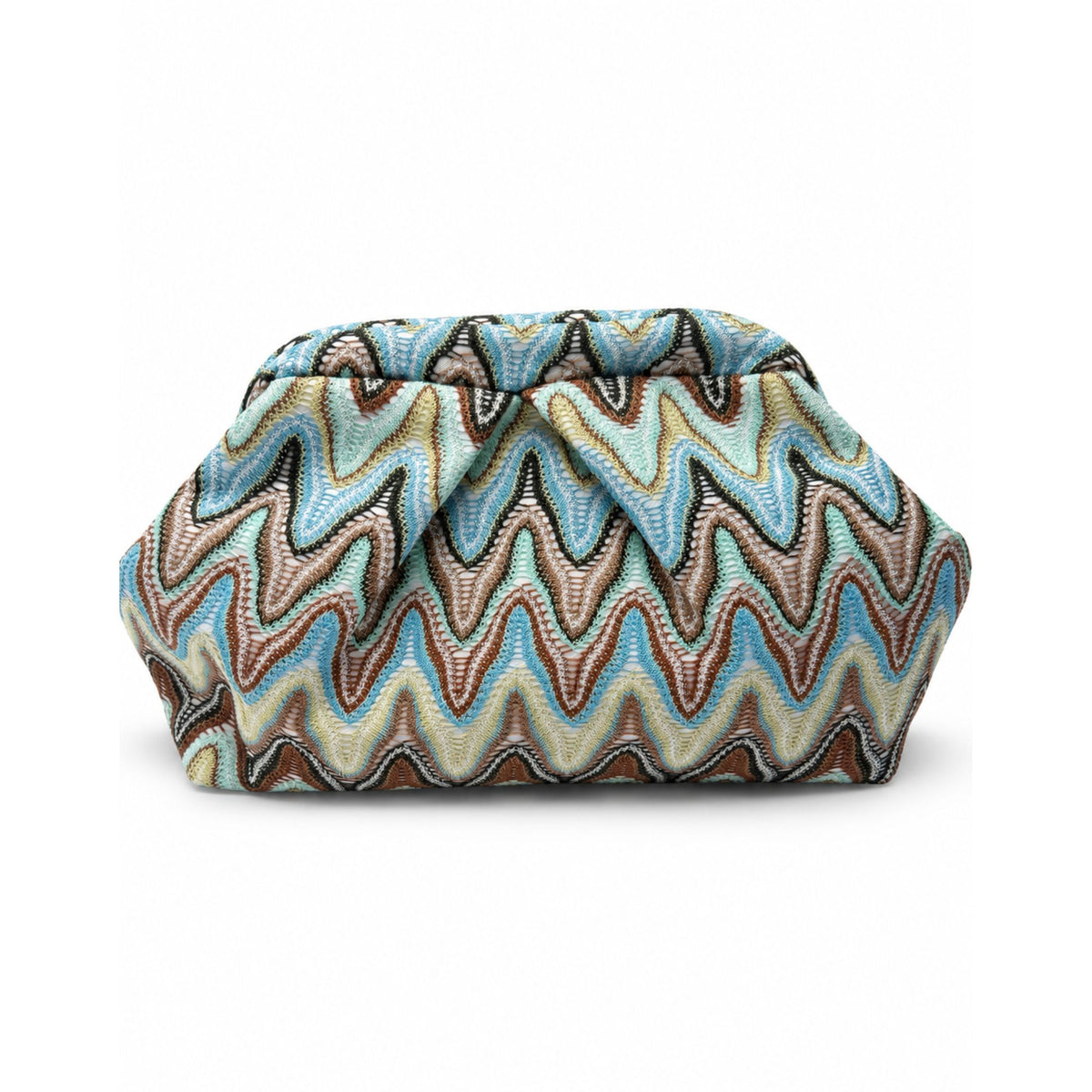 Zig-Zag Fabric Clutch Purse