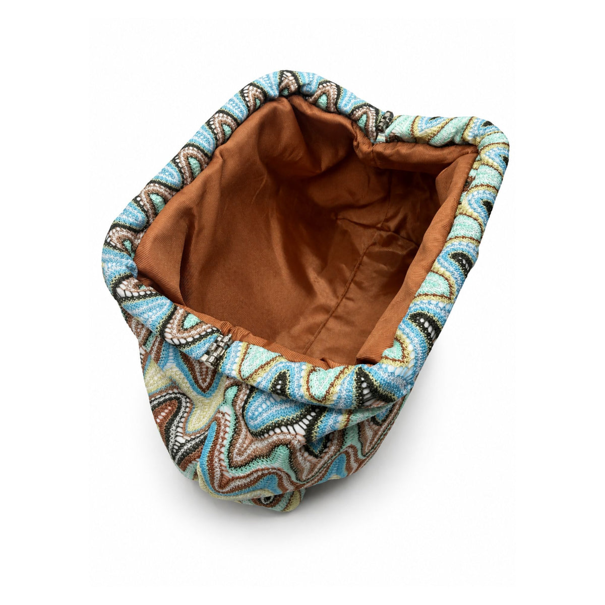 Zig-Zag Fabric Clutch Purse